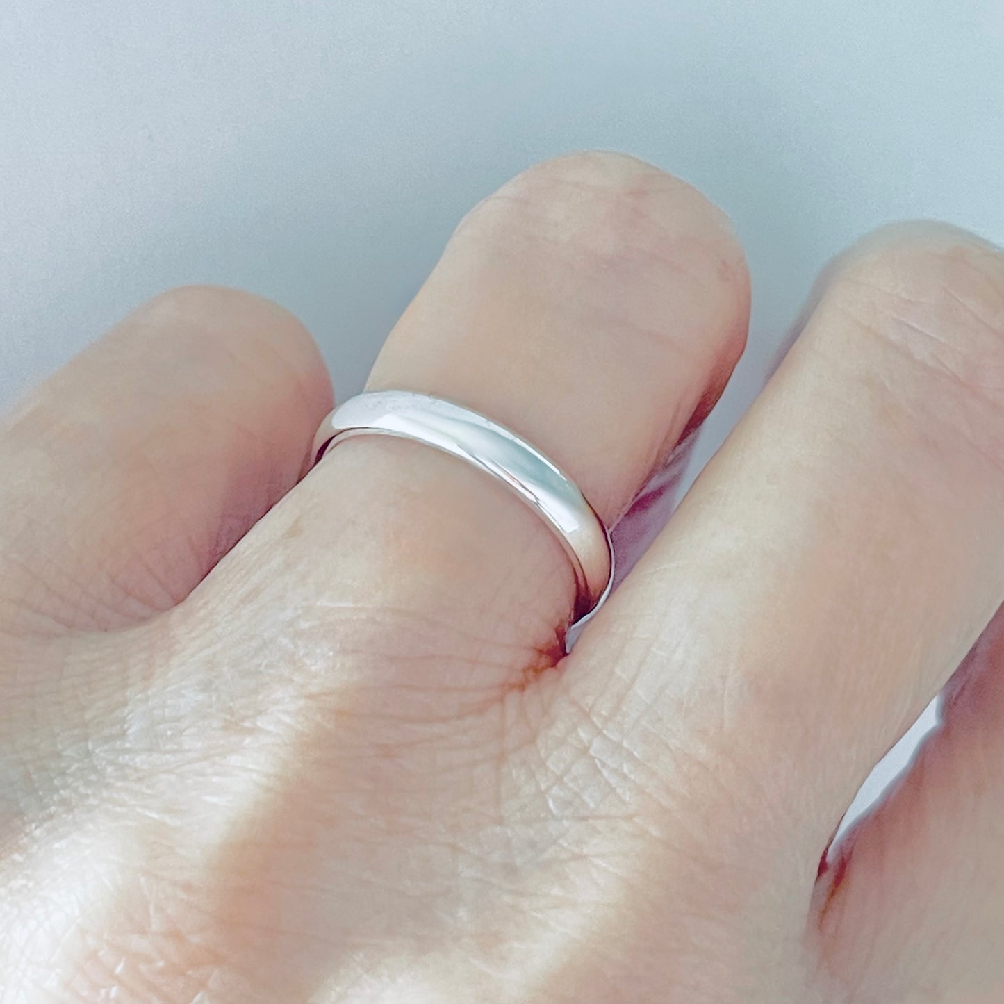 Sterling Silver High Polish Unisex Plain 3mm Wedding Band, Silver Rings, Stackable Bands