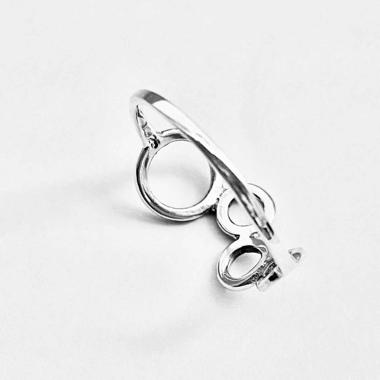 925 Sterling Silver Thin Delicate 4 Open Circle Ring | Circle of Life & Halo Jewelry