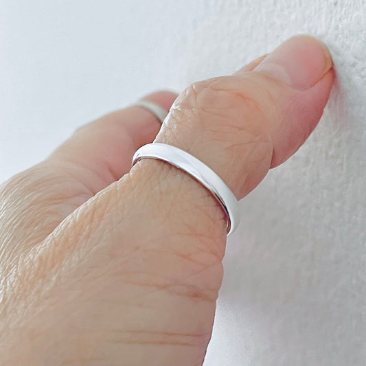 Sterling Silver High Polish Unisex Plain 3mm Wedding Band, Silver Rings, Stackable Bands