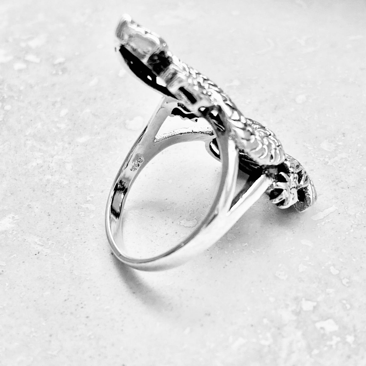 925 Sterling Silver Unisex Dragon Ring | Statement Serpent Good Luck Jewelry