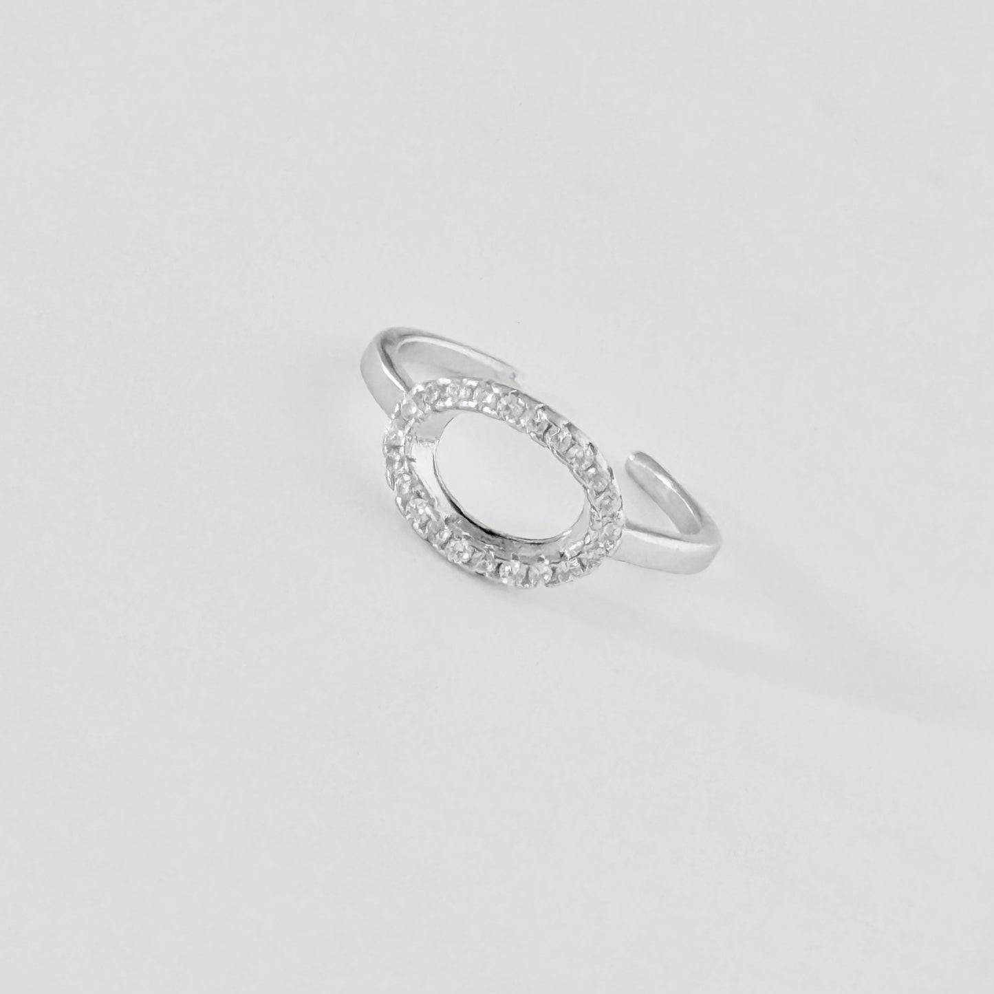 925 Sterling Silver Halo CZ Toe Ring | Dainty Open Circle & Midi Rings