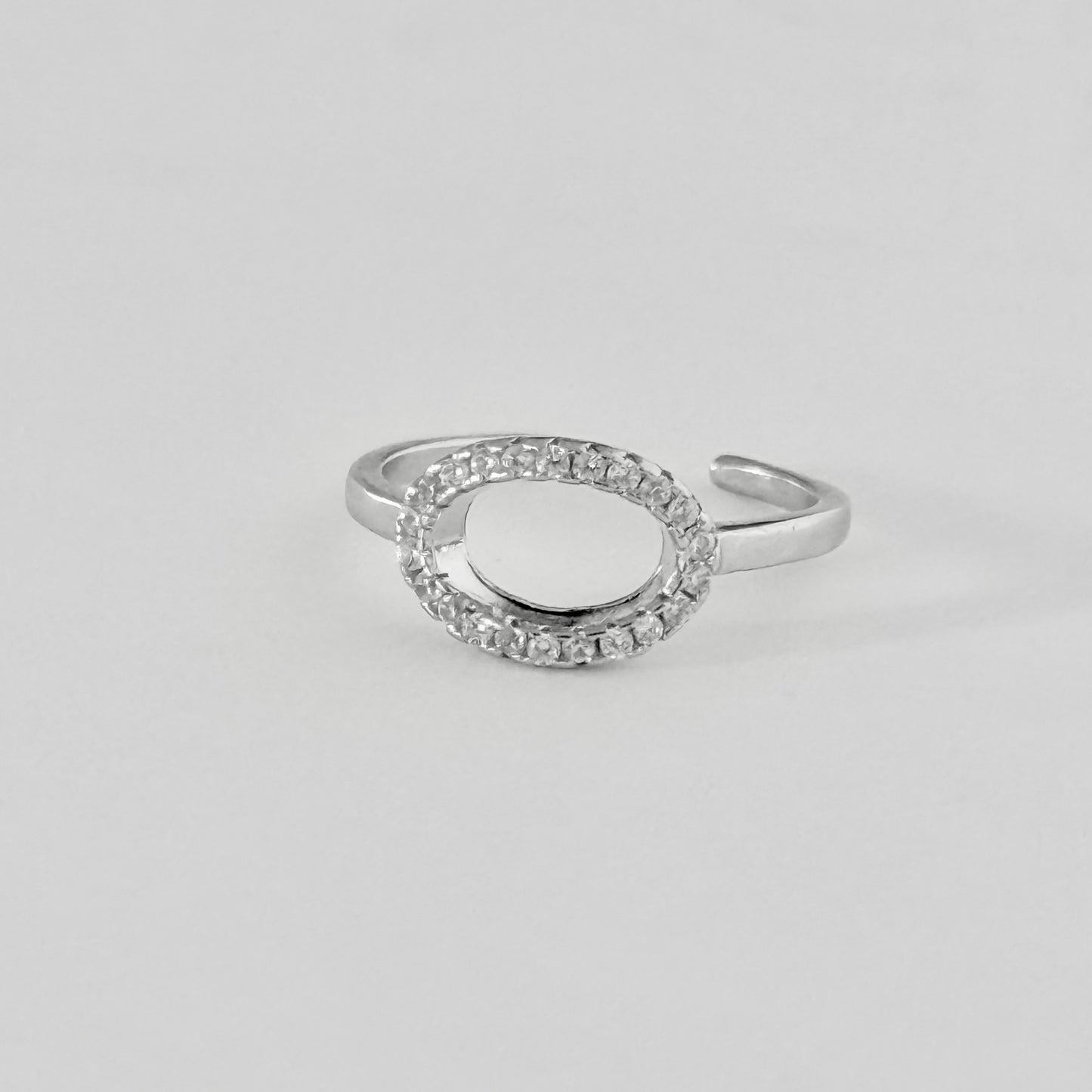 925 Sterling Silver Halo CZ Toe Ring | Dainty Open Circle & Midi Rings