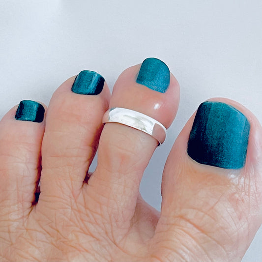 925 Sterling Silver Plain 4mm Band Toe Ring | Adjustable Bold Silver Ring