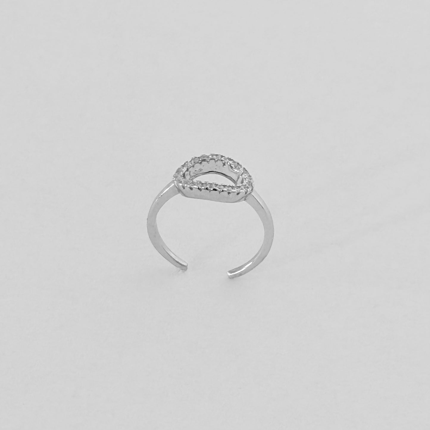 925 Sterling Silver Halo CZ Toe Ring | Dainty Open Circle & Midi Rings