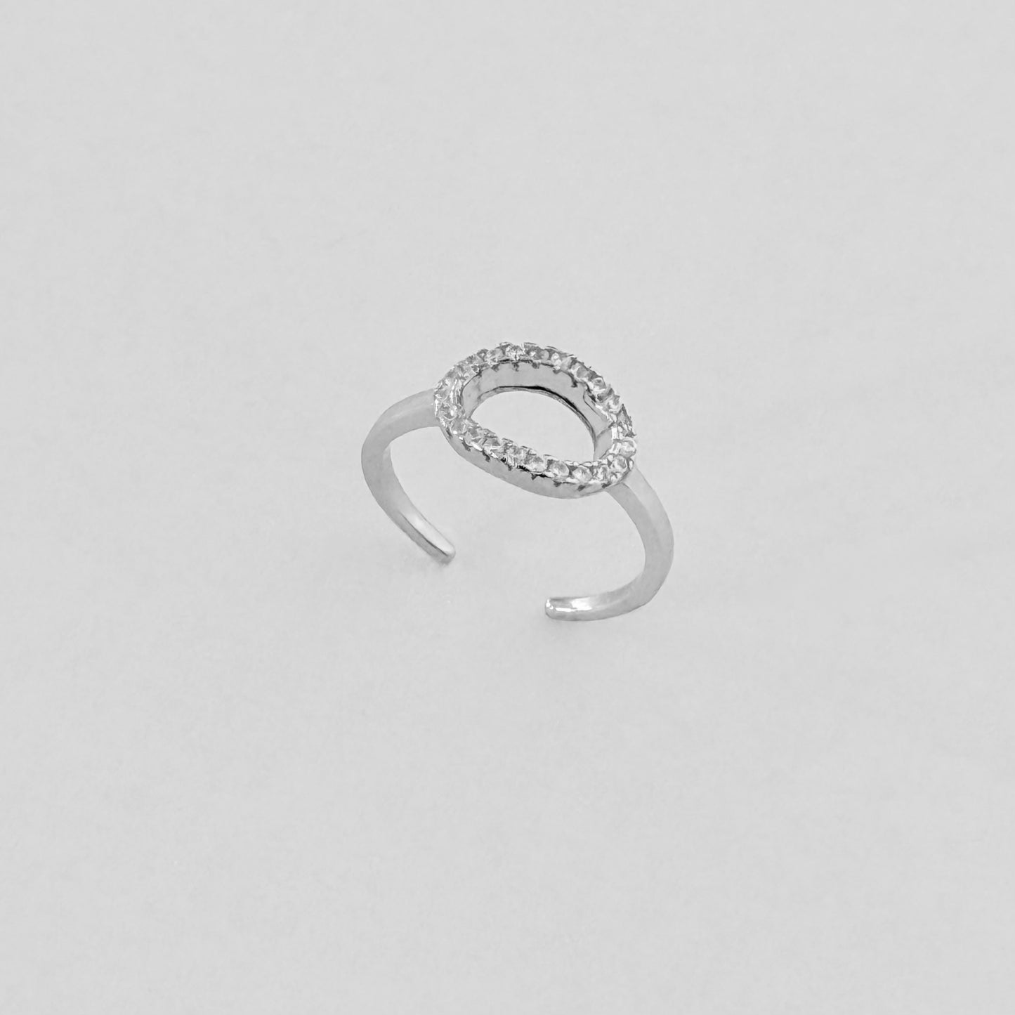 925 Sterling Silver Halo CZ Toe Ring | Dainty Open Circle & Midi Rings