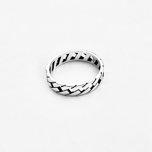 925 Sterling Silver Eternity Link Band Ring | Unisex Chain Wedding Silver Rings