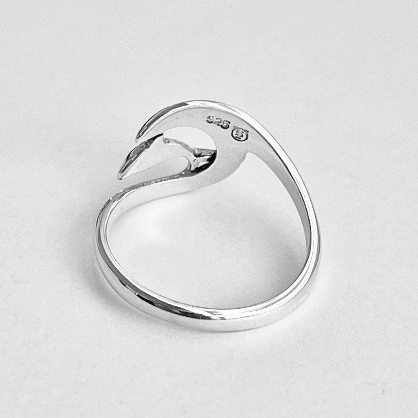 Sterling Silver Dolphin with Wave Ring, Animal Ring, Ocean Silver Rings, Fish Ring