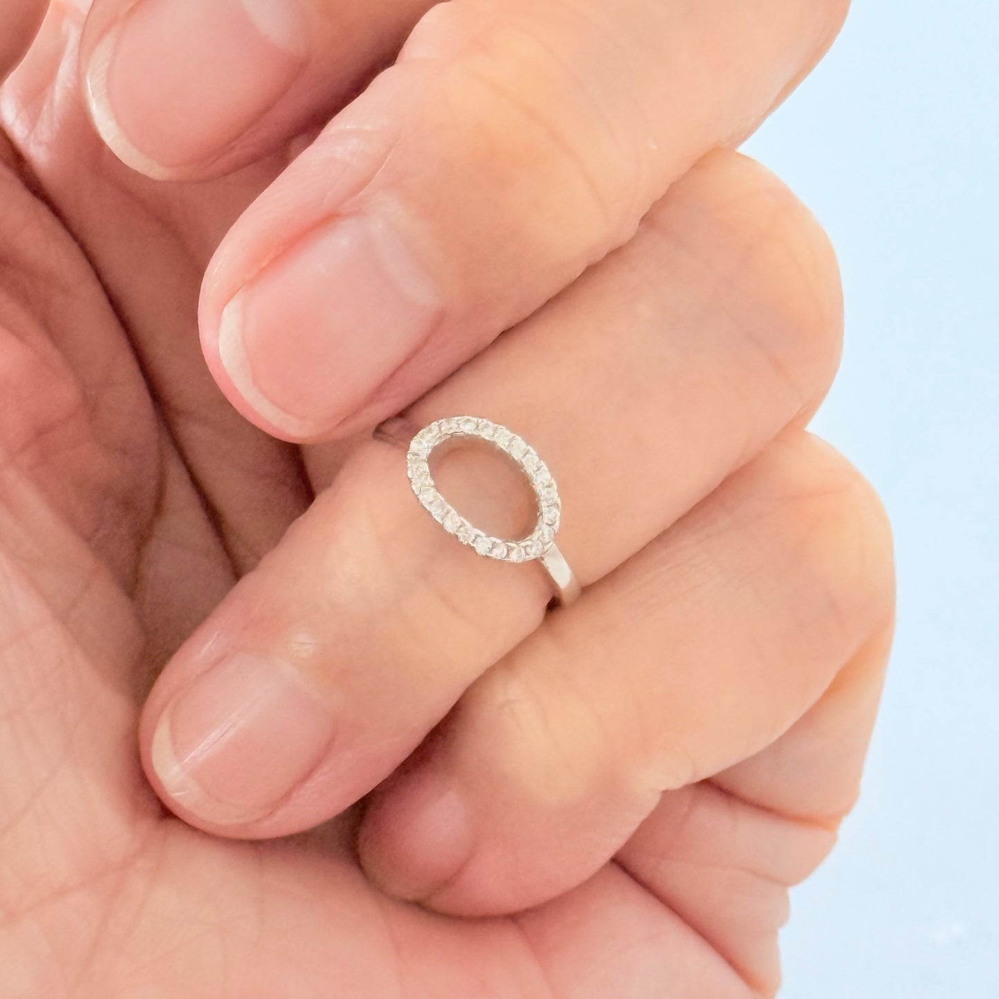 925 Sterling Silver Halo CZ Toe Ring | Dainty Open Circle & Midi Rings