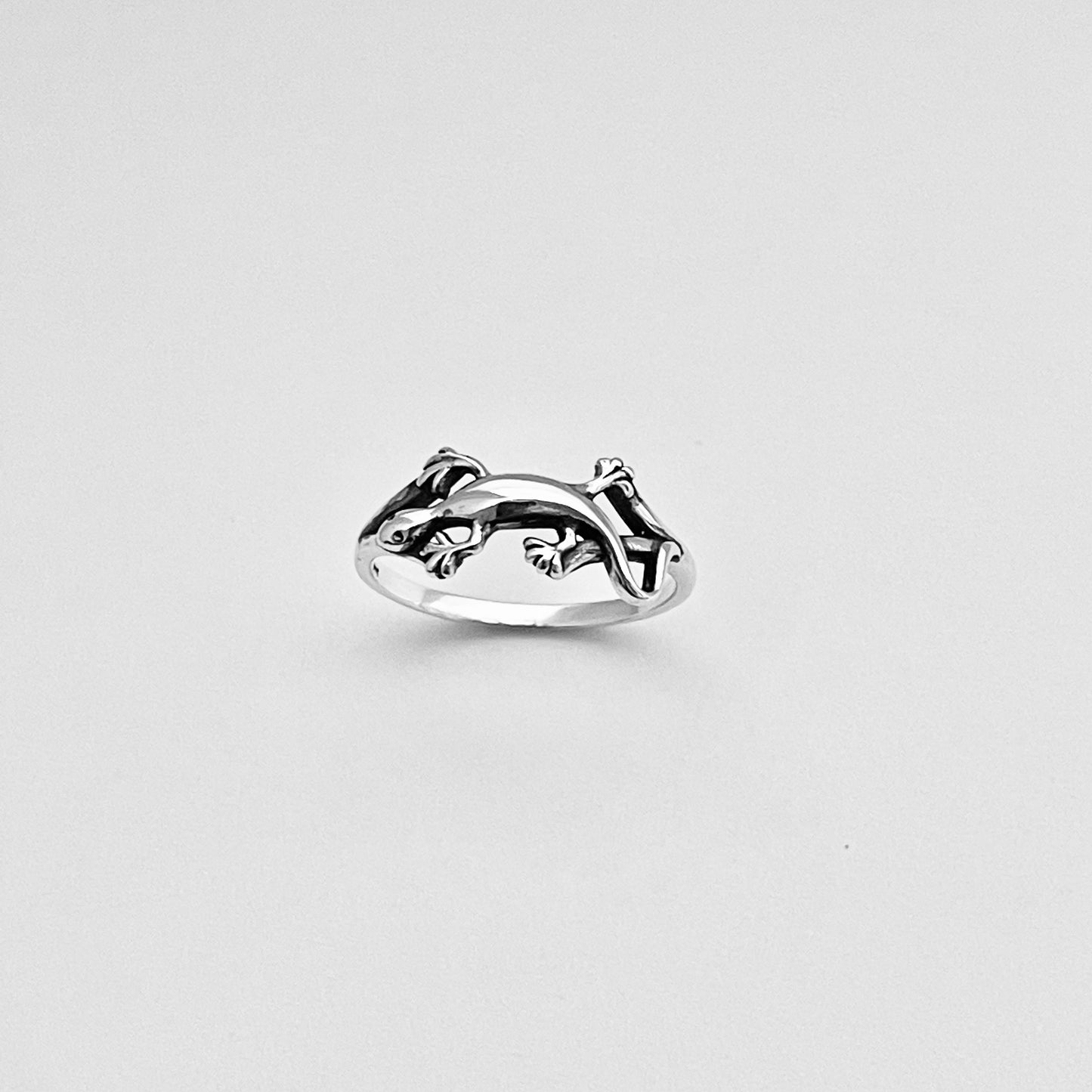 Sterling Silver Lizard Ring, Gecko Silver Ring, Reptile Rings, Animal