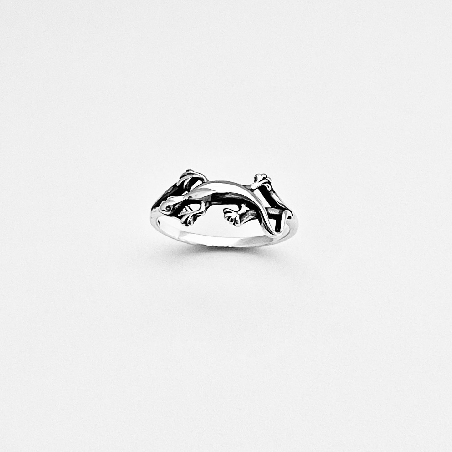 Sterling Silver Dainty Lizard Ring – Gecko Reptile Animal Silver Rings