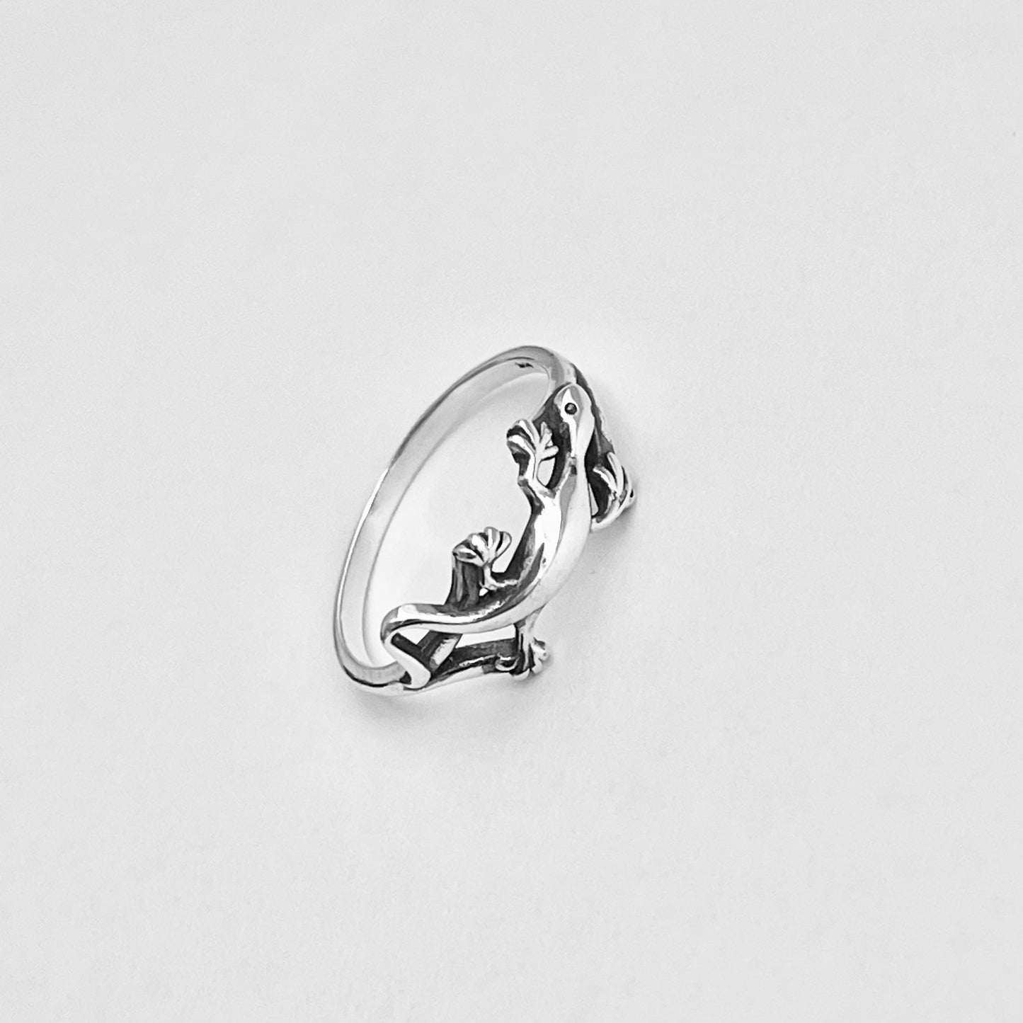 Sterling Silver Lizard Ring, Gecko Silver Ring, Reptile Rings, Animal