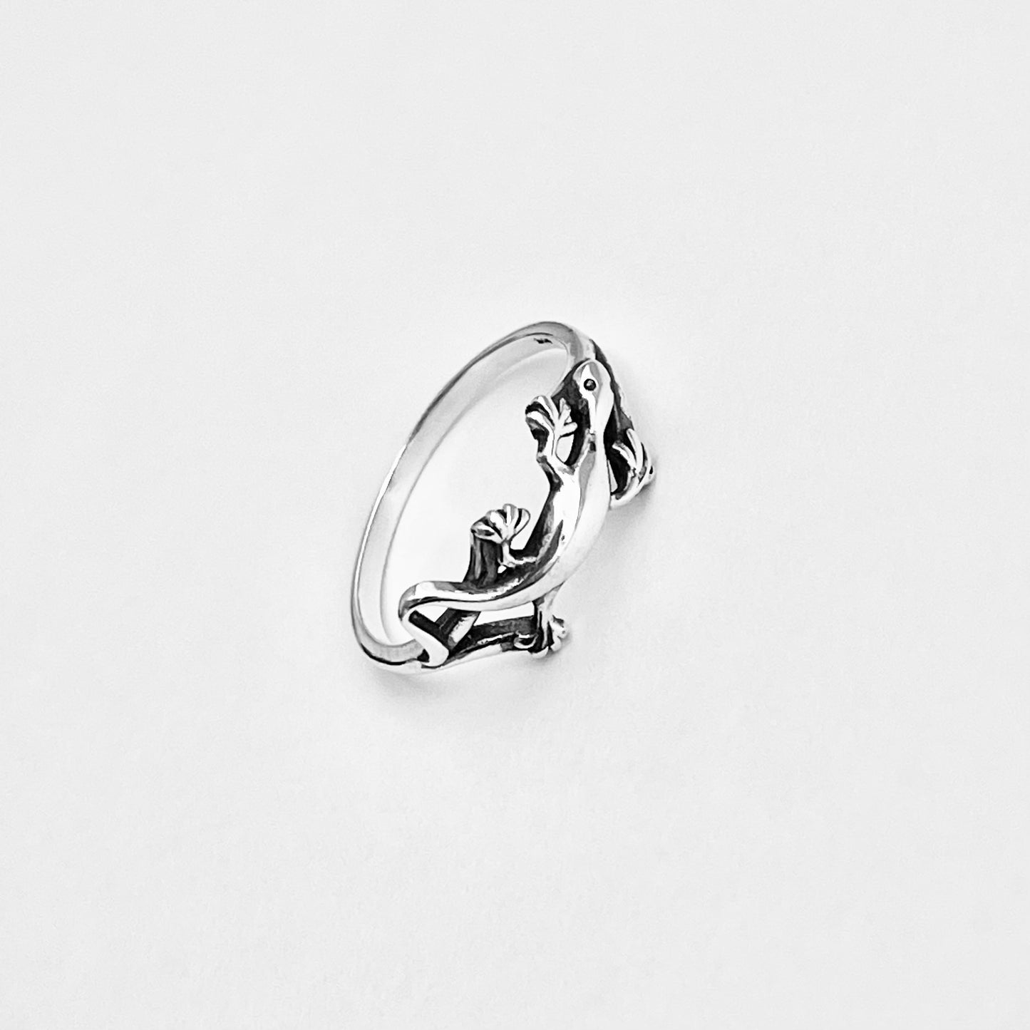 Sterling Silver Dainty Lizard Ring – Gecko Reptile Animal Silver Rings