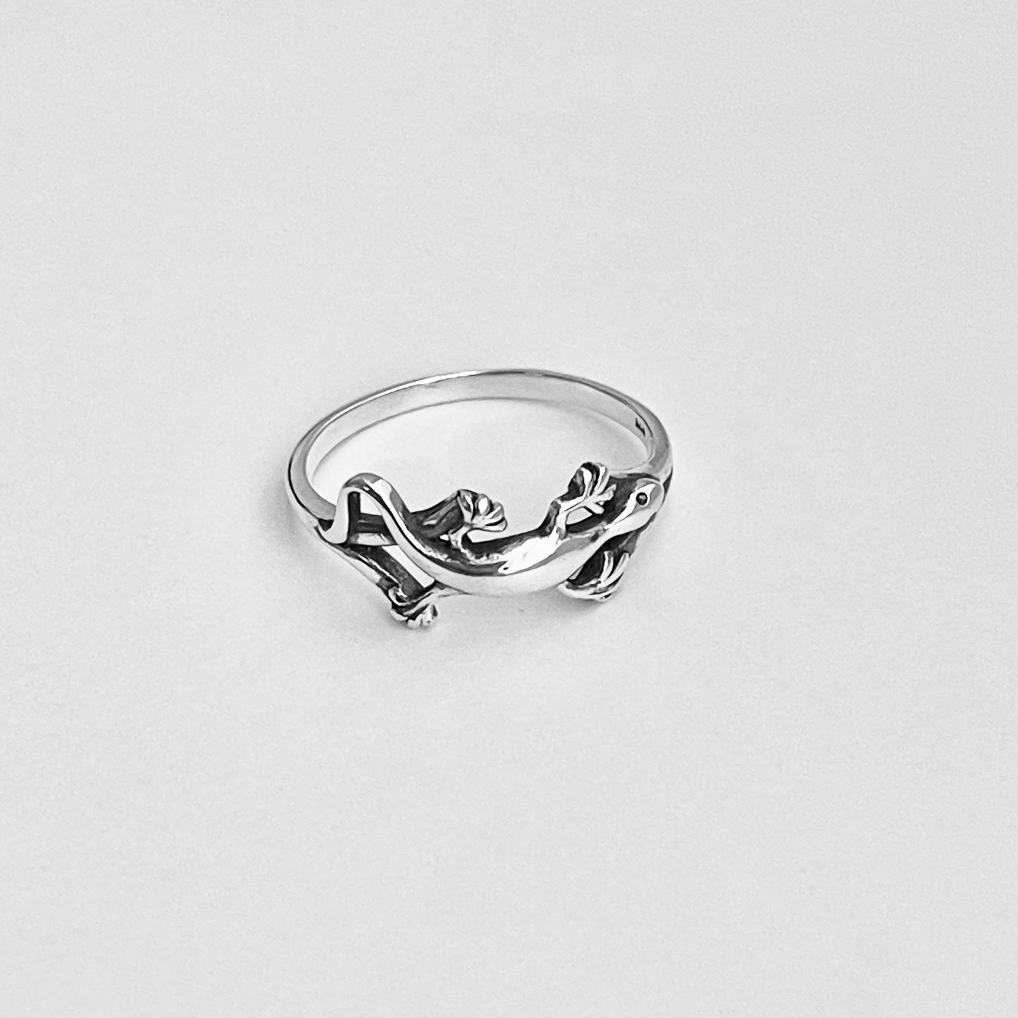 Sterling Silver Lizard Ring, Gecko Silver Ring, Reptile Rings, Animal