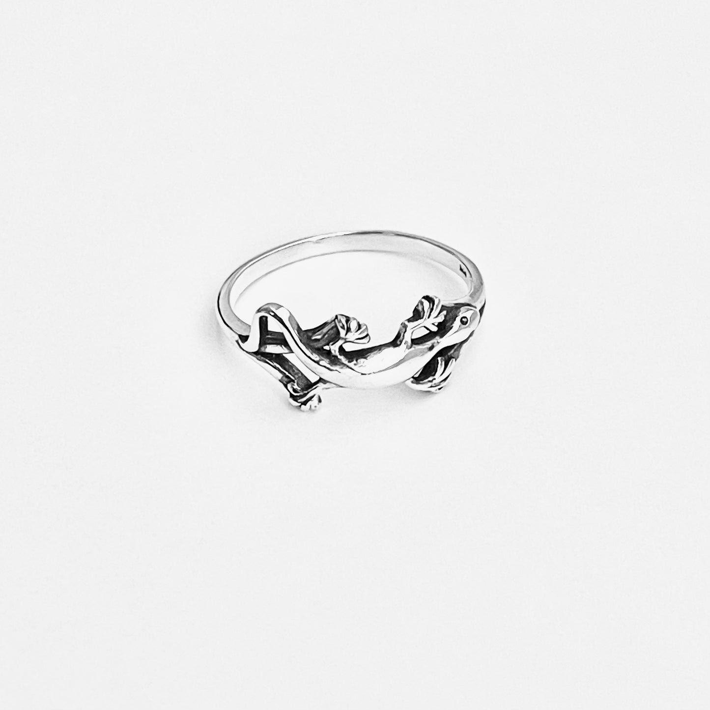 Sterling Silver Dainty Lizard Ring – Gecko Reptile Animal Silver Rings