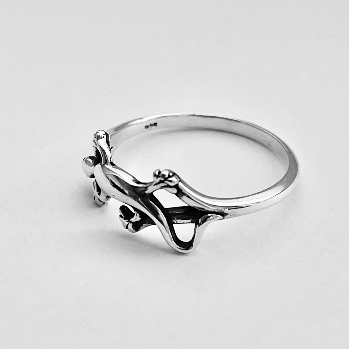 Sterling Silver Lizard Ring, Gecko Silver Ring, Reptile Rings, Animal