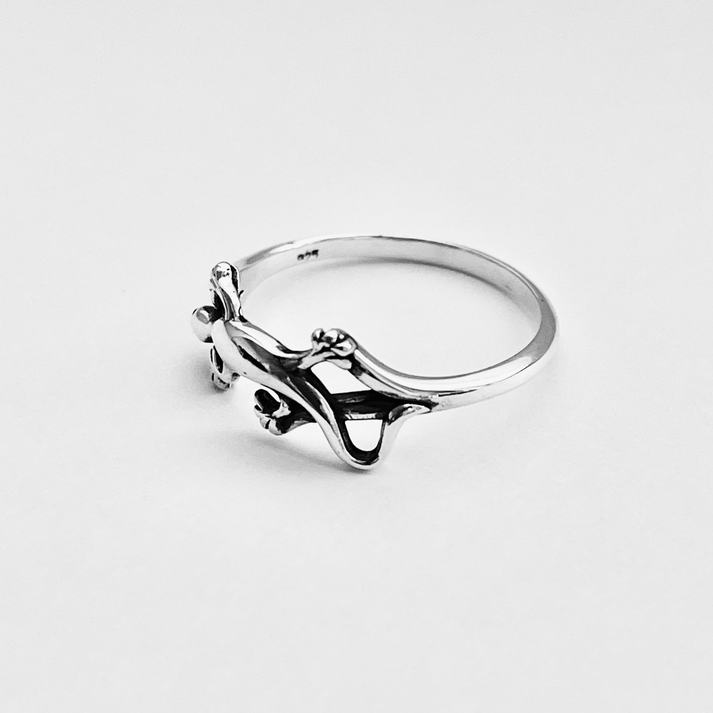 Sterling Silver Dainty Lizard Ring – Gecko Reptile Animal Silver Rings