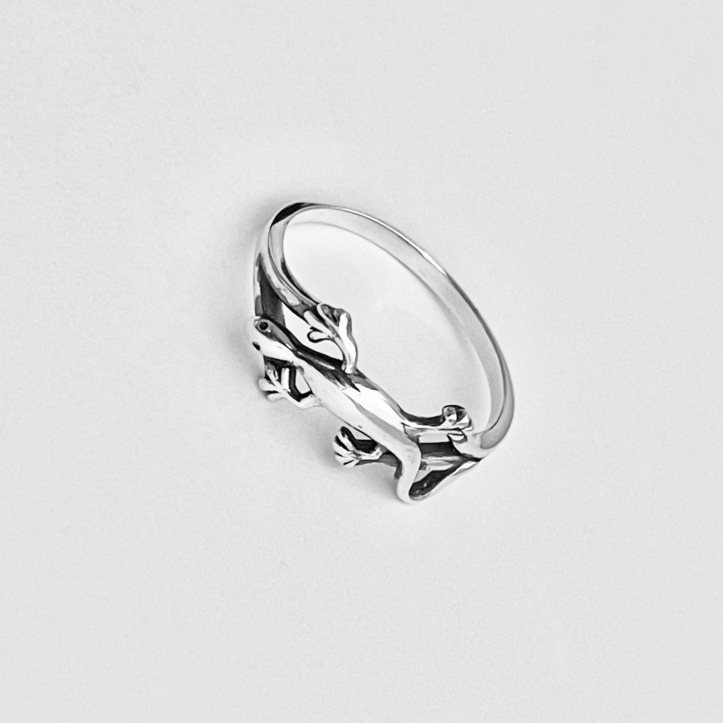 Sterling Silver Lizard Ring, Gecko Silver Ring, Reptile Rings, Animal