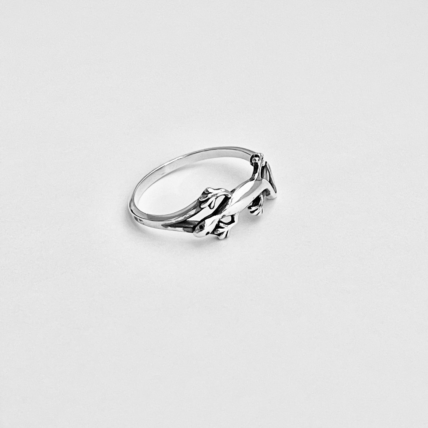 Sterling Silver Dainty Lizard Ring – Gecko Reptile Animal Silver Rings