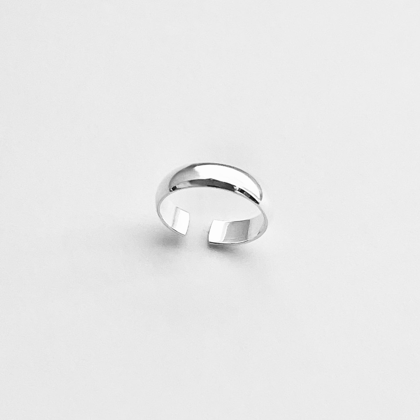 925 Sterling Silver Plain 4mm Band Toe Ring | Stackable Midi Bold Silver Rings