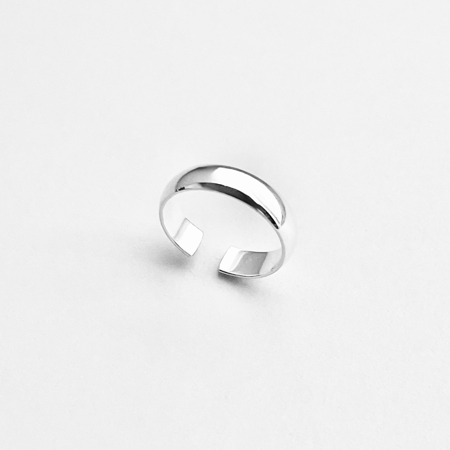 925 Sterling Silver Plain 4mm Band Toe Ring | Stackable Midi Bold Silver Rings