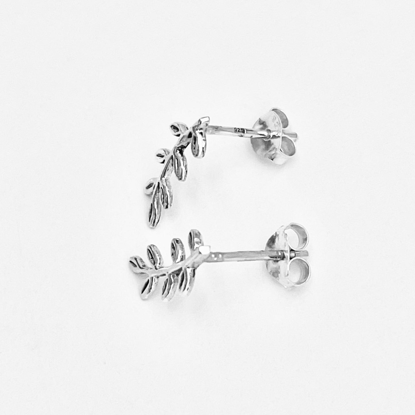 925 Sterling Silver Leaf Branch Stud Earrings | Nature-Inspired Tree & Plant Design