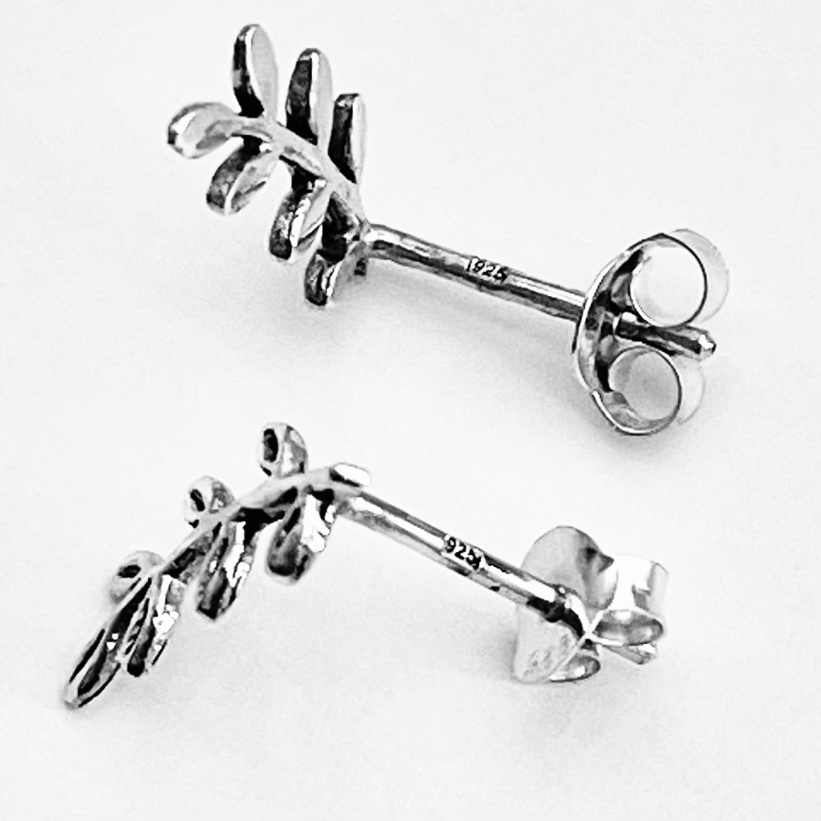 925 Sterling Silver Leaf Branch Stud Earrings | Nature-Inspired Tree & Plant Design