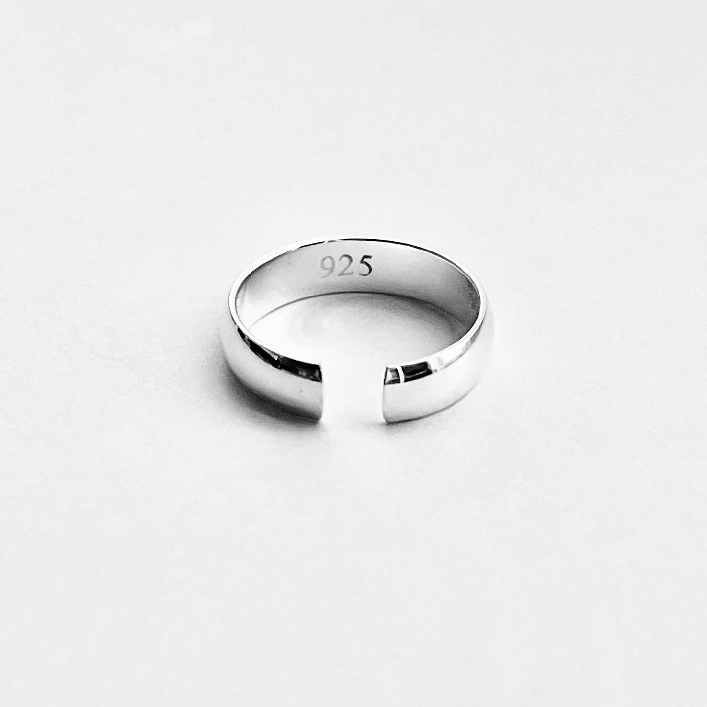 925 Sterling Silver Plain 4mm Band Toe Ring | Stackable Midi Bold Silver Rings