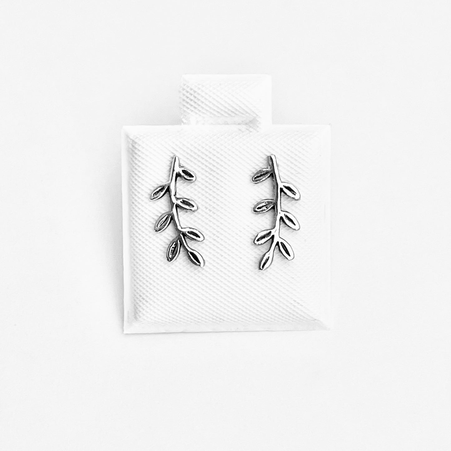 925 Sterling Silver Leaf Branch Stud Earrings | Nature-Inspired Tree & Plant Design