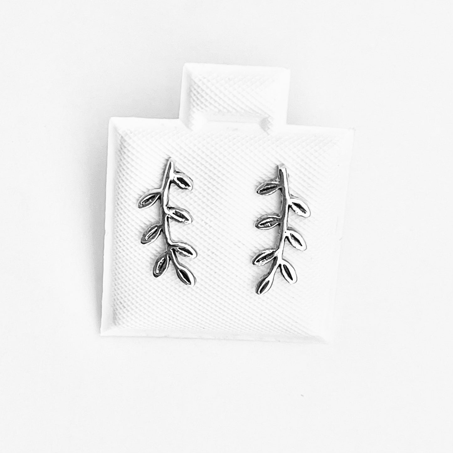 925 Sterling Silver Leaf Branch Stud Earrings | Nature-Inspired Tree & Plant Design