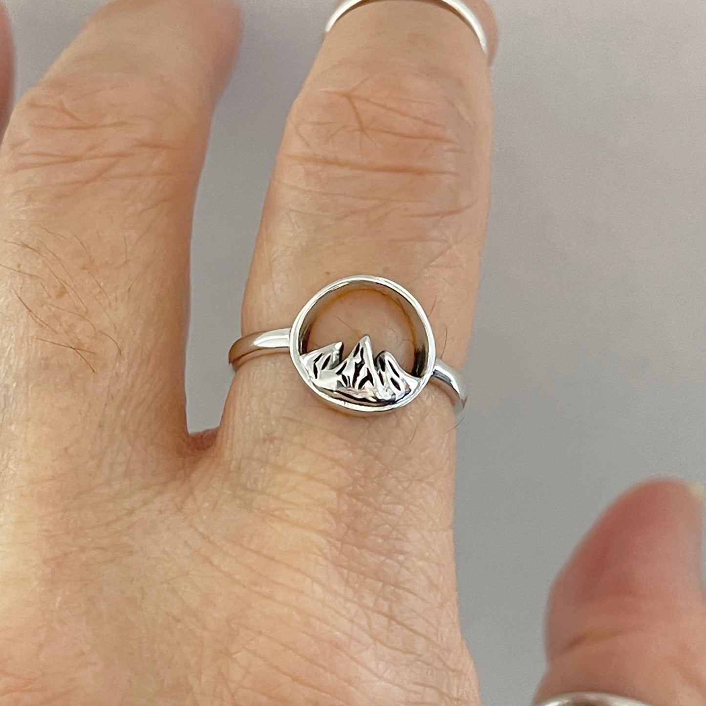 Sterling Silver Tripeak Mountain Ring, Nature Silver Ring, Desert Rings