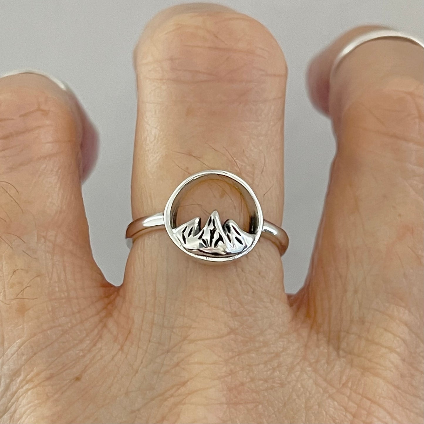 Sterling Silver Tripeak Mountain Ring, Nature Silver Ring, Desert Rings