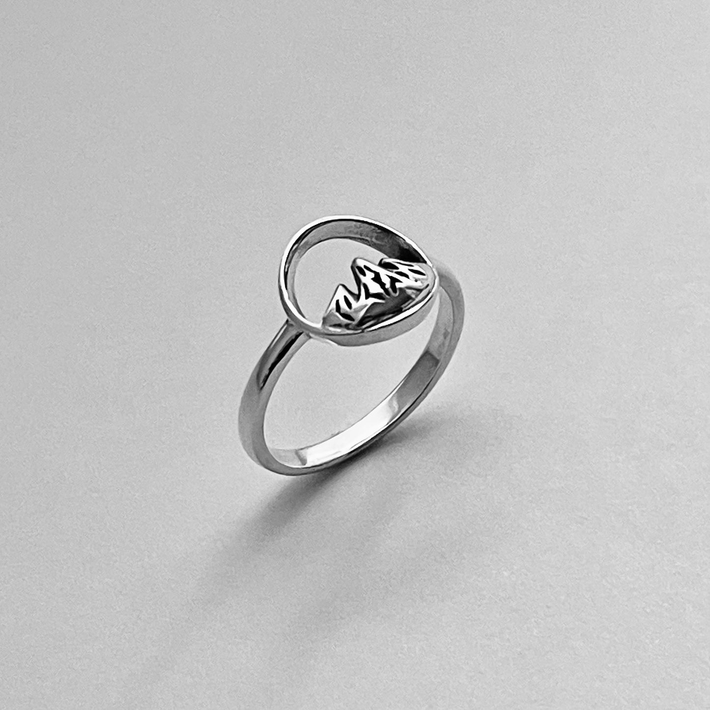 Sterling Silver Tripeak Mountain Ring, Nature Silver Ring, Desert Rings