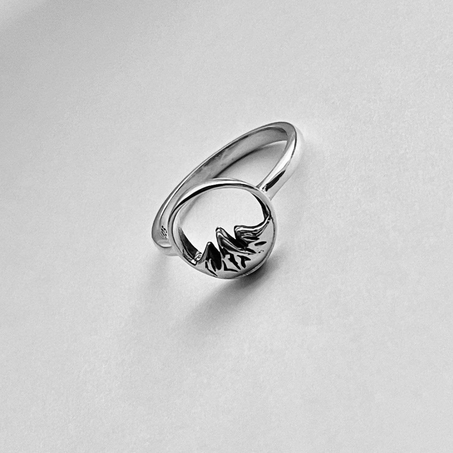 Sterling Silver Tripeak Mountain Ring, Nature Silver Ring, Desert Rings