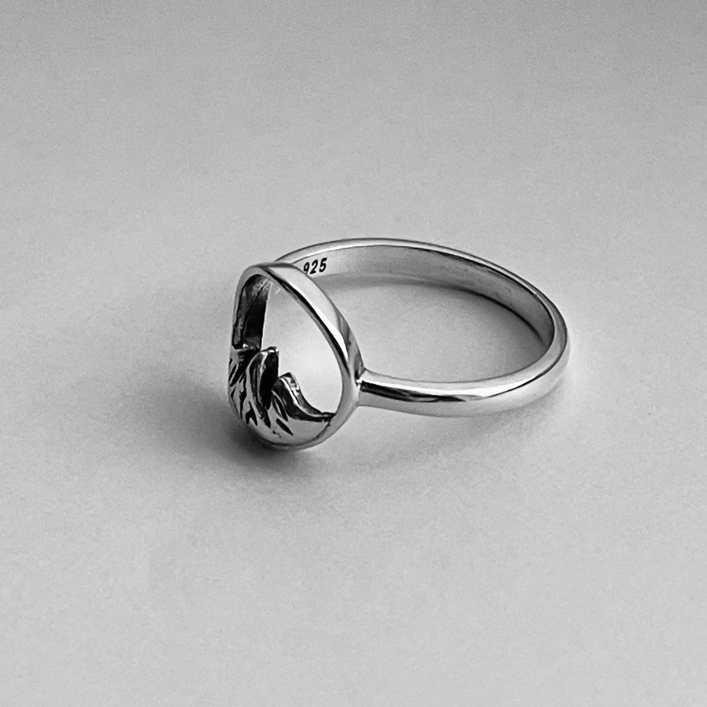 Sterling Silver Tripeak Mountain Ring, Nature Silver Ring, Desert Rings