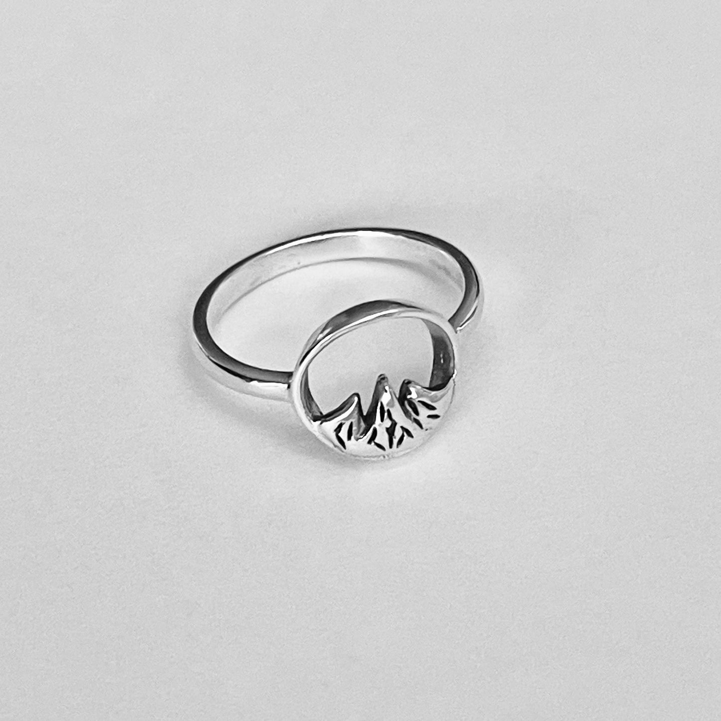 Sterling Silver Tripeak Mountain Ring, Nature Silver Ring, Desert Rings