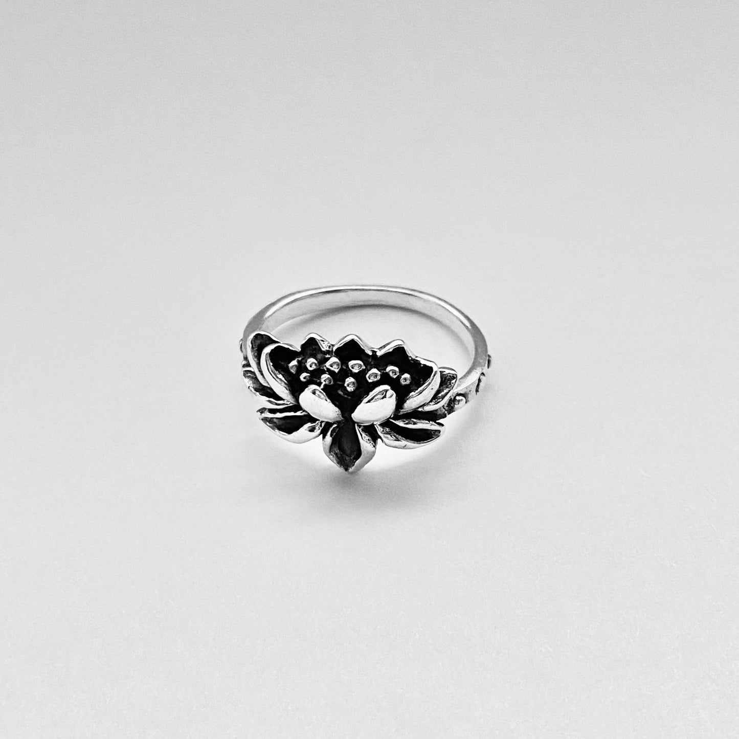 Sterling Silver Vintage Style Blooming Lotus Ring, Purity Rings, Silver Spirit Ring