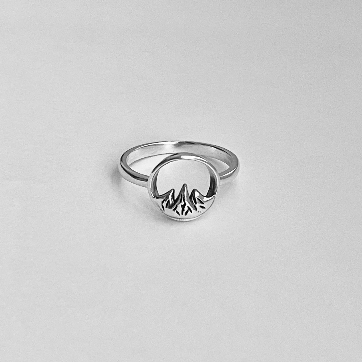 Sterling Silver Tripeak Mountain Ring, Nature Silver Ring, Desert Rings