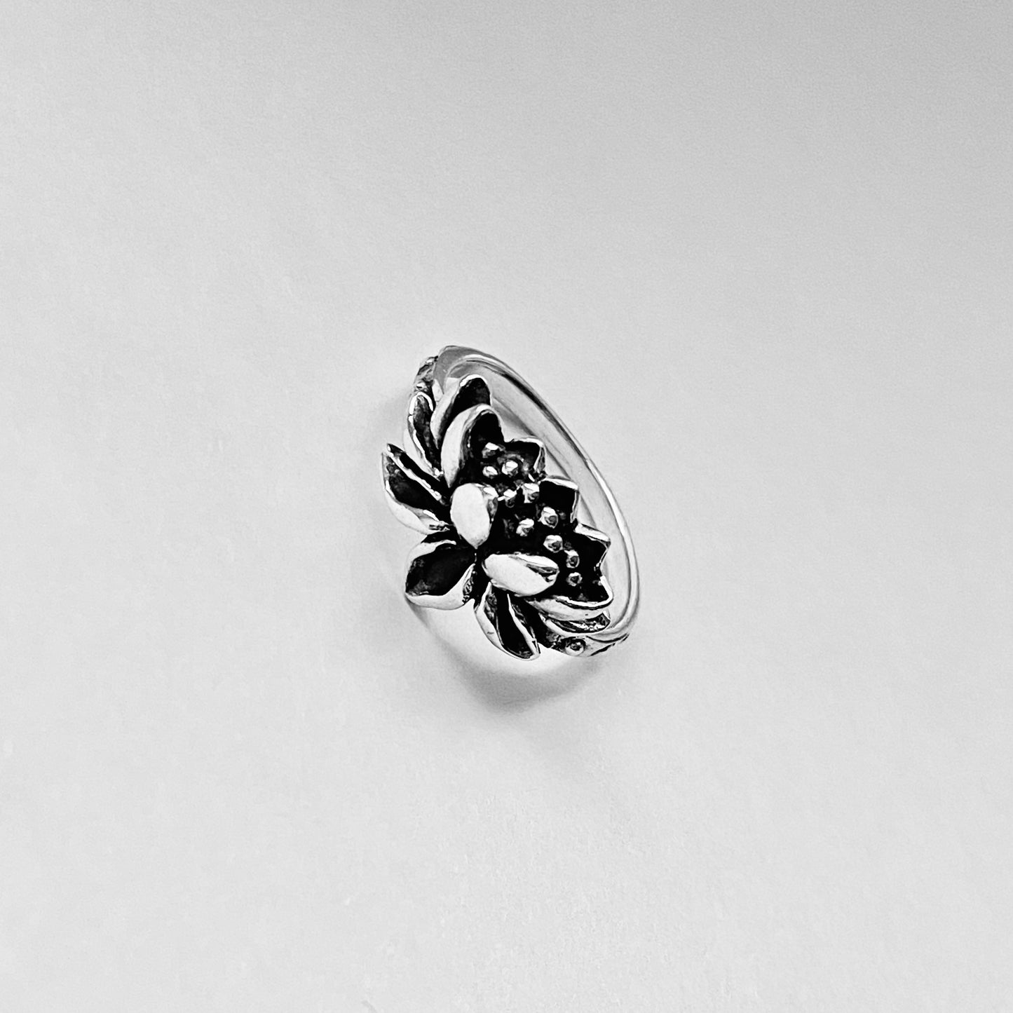 Sterling Silver Vintage Style Blooming Lotus Ring, Purity Rings, Silver Spirit Ring