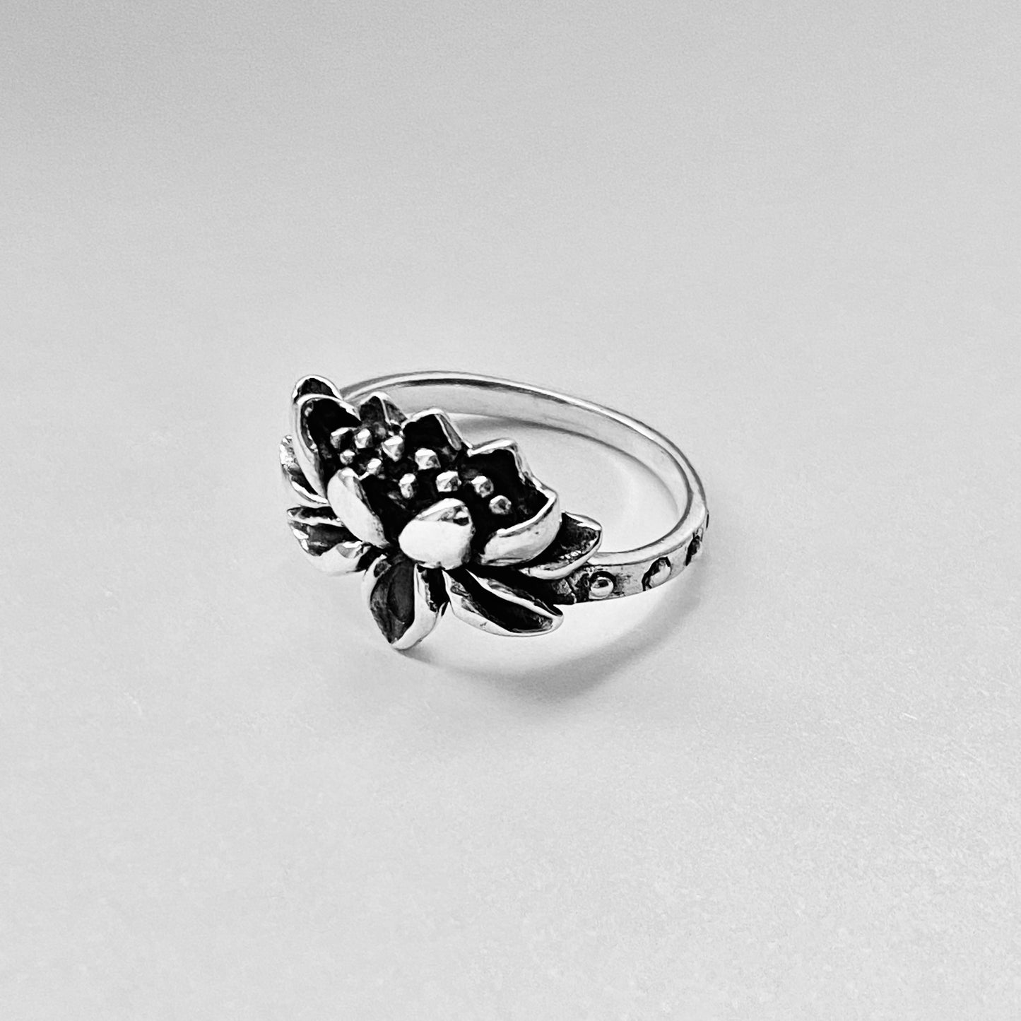 Sterling Silver Vintage Style Blooming Lotus Ring, Purity Rings, Silver Spirit Ring