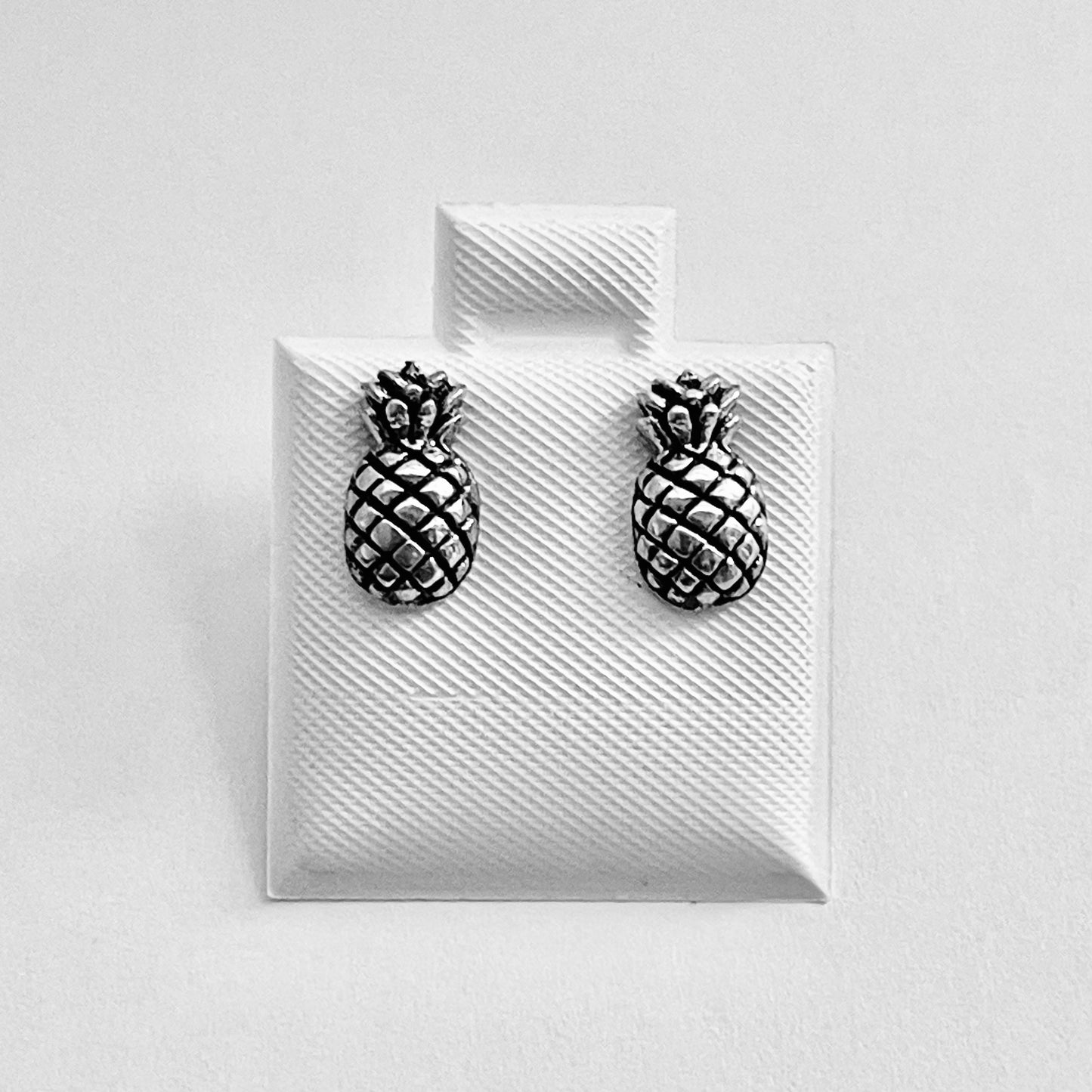 Sterling Silver Pineapple Earring, Tropical Fruit Earrings, Stud Silver Earring