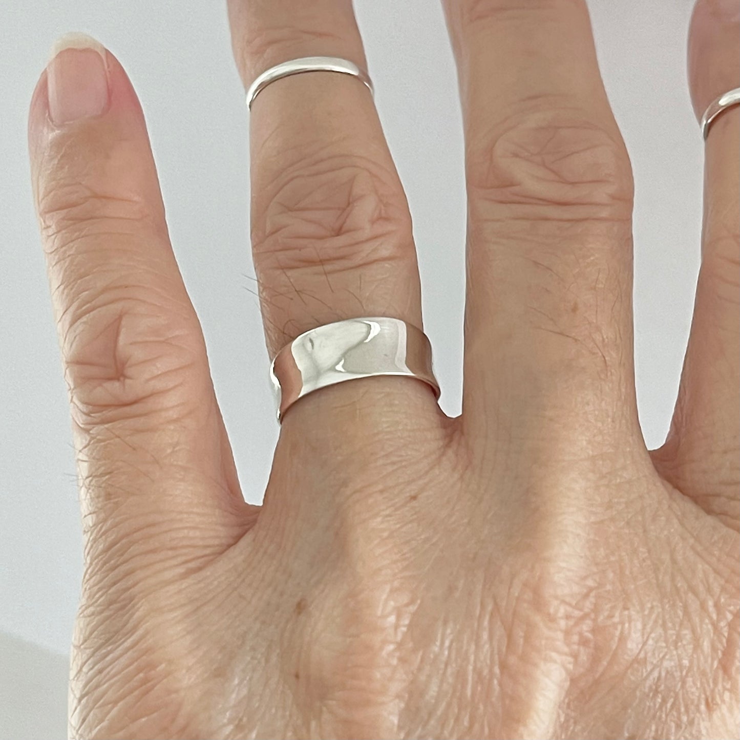 Sterling Silver Unisex Thin Concave Ring, Silver Band, Silver Rings, Wedding Bands