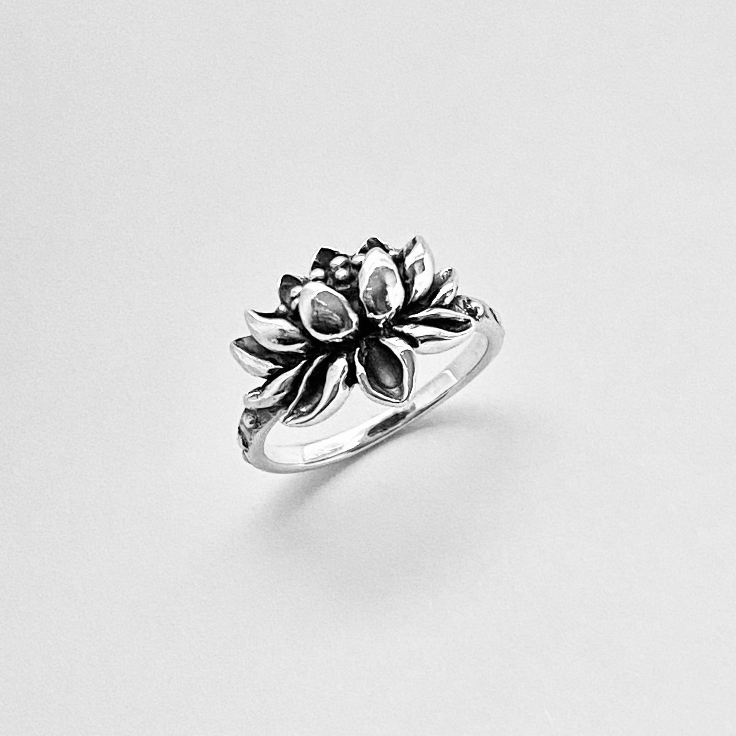 Sterling Silver Vintage Style Blooming Lotus Ring, Purity Rings, Silver Spirit Ring