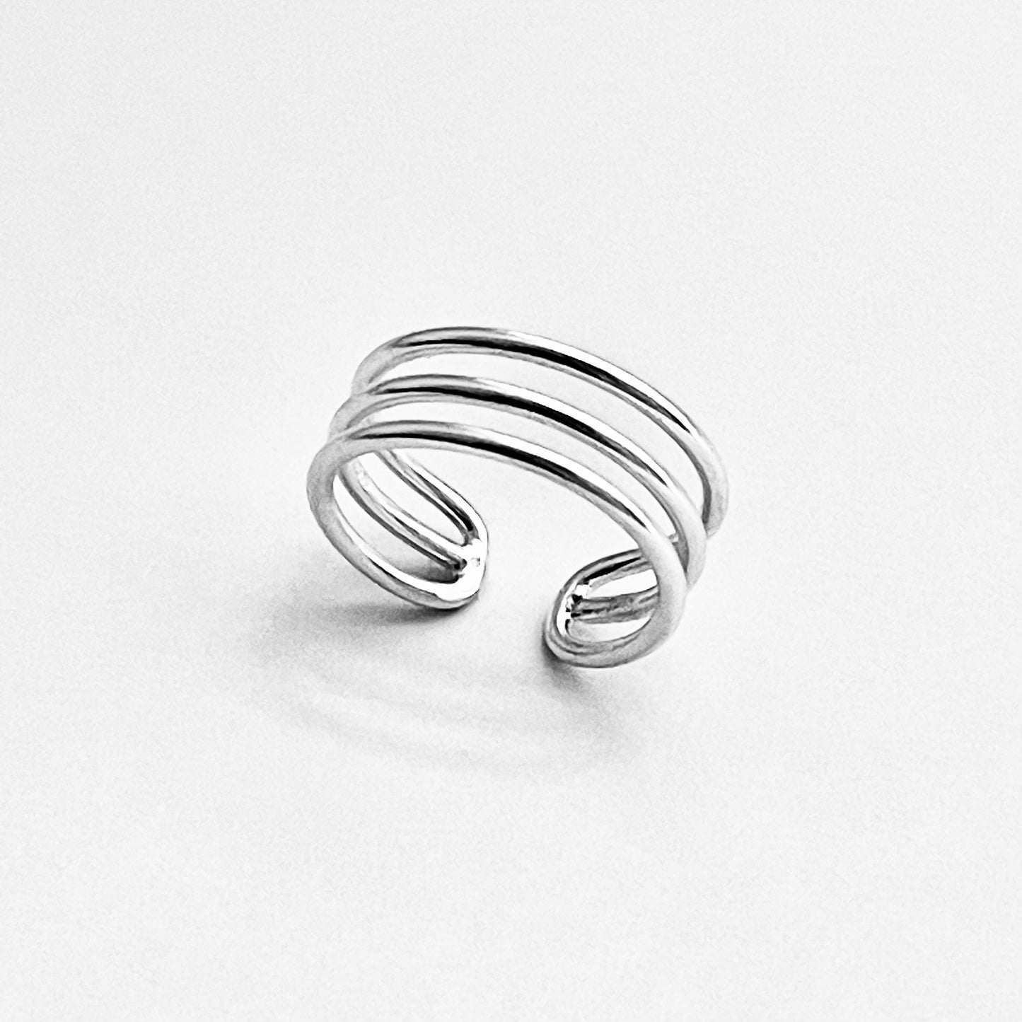 925 Sterling Silver Triple Band Cuff Toe Ring | Dainty & Stackable Silver Toe Ring