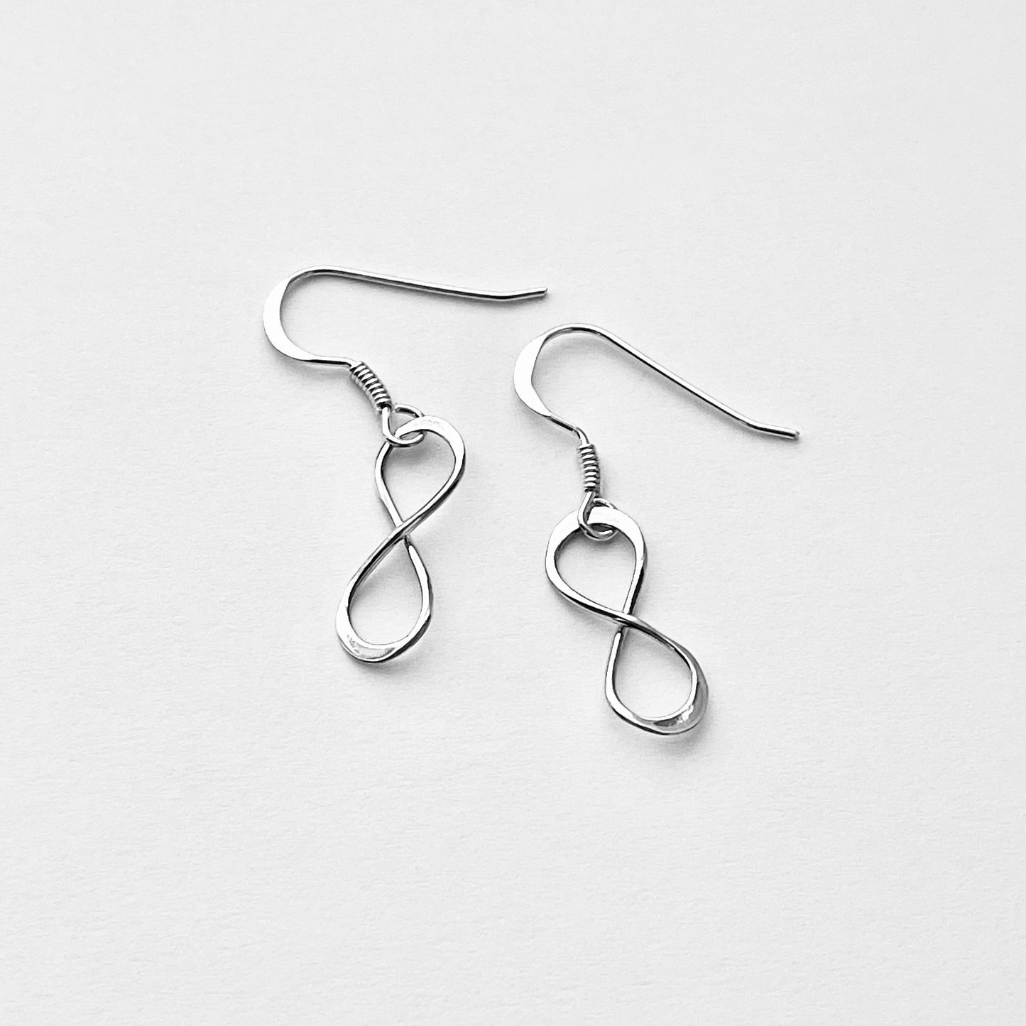 Sterling Silver Dangling Infinity Earring, Lazy 8, Drop Earrings, Eternity Love