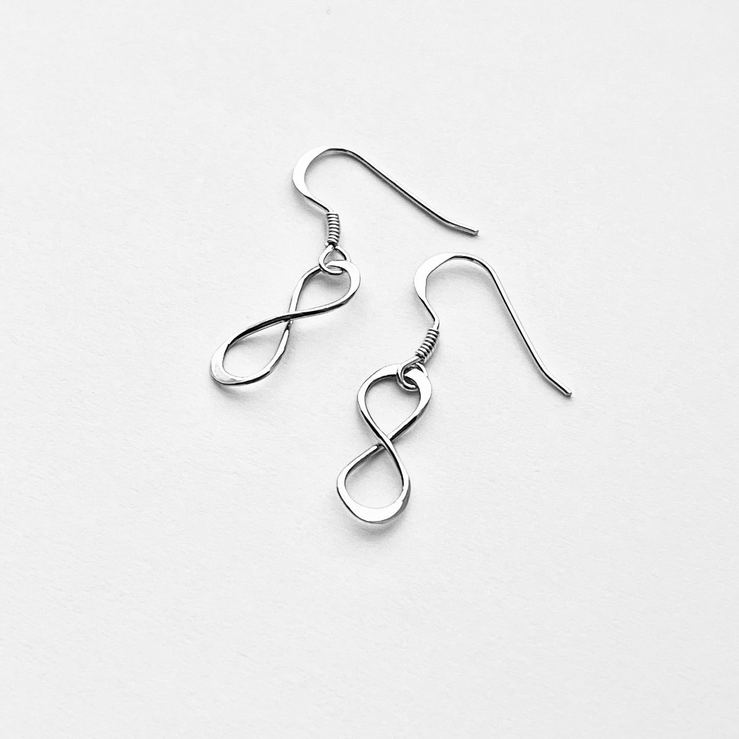 Sterling Silver Dangling Infinity Earring, Lazy 8, Drop Earrings, Eternity Love