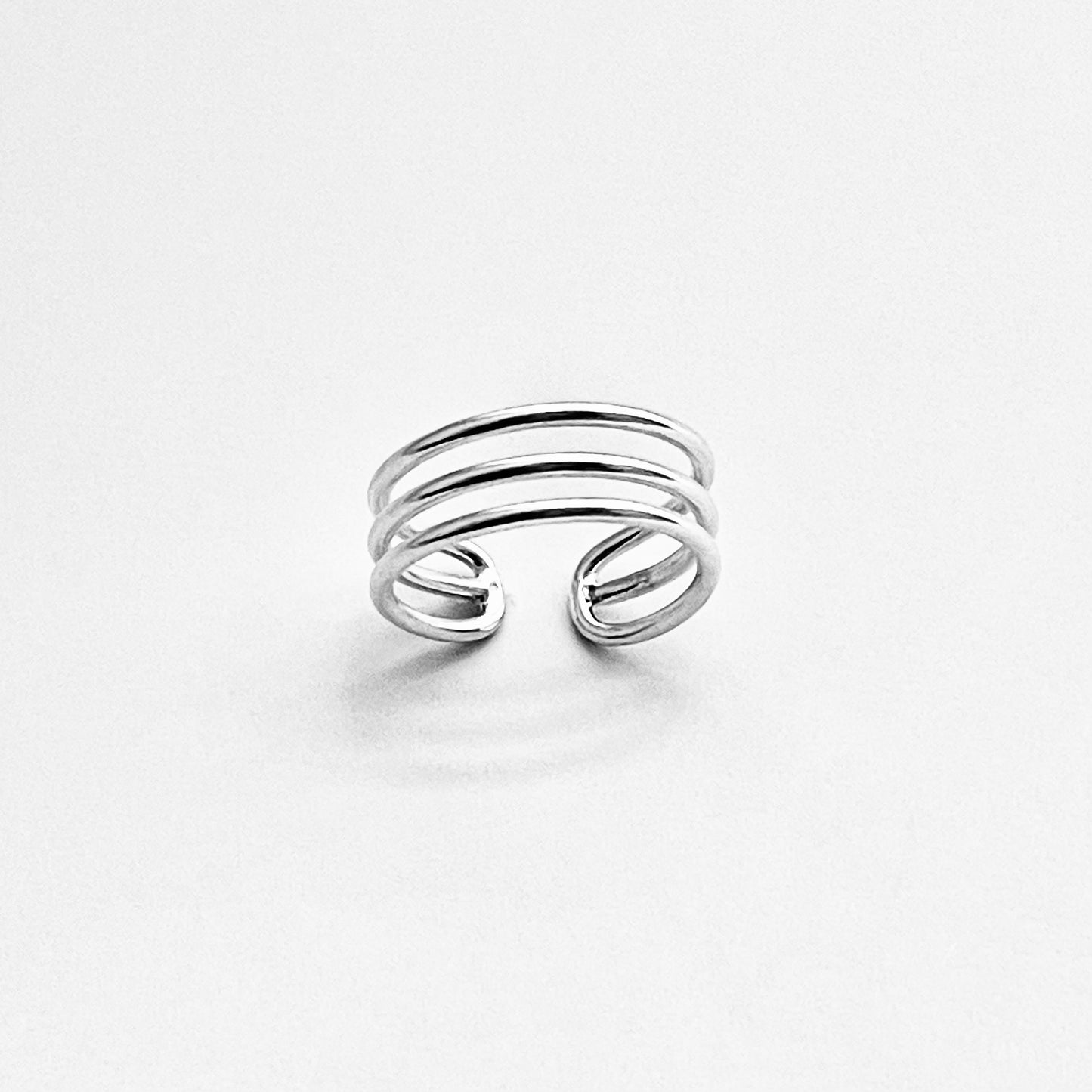 925 Sterling Silver Triple Band Cuff Toe Ring | Dainty & Stackable Silver Toe Ring