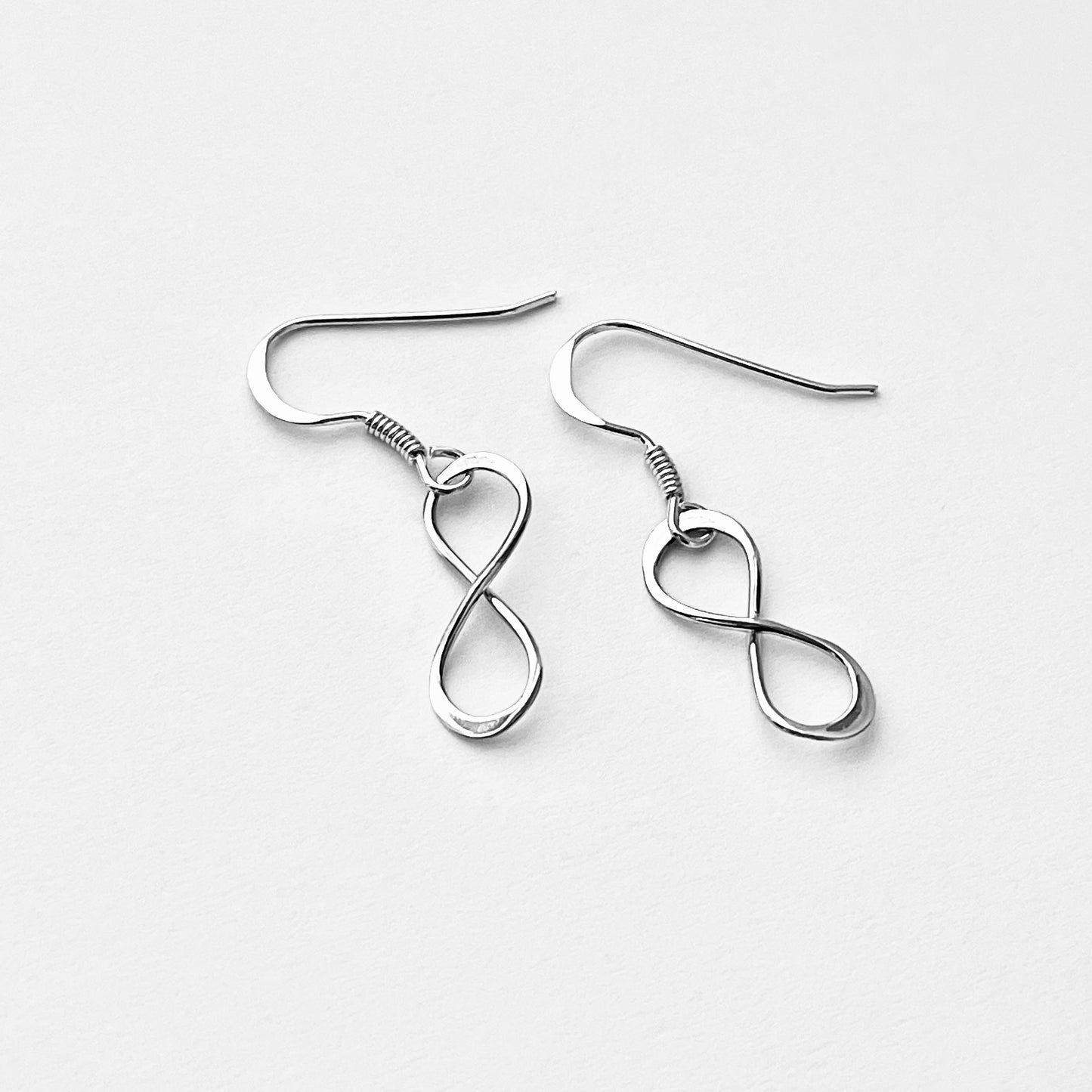 Sterling Silver Dangling Infinity Earring, Lazy 8, Drop Earrings, Eternity Love