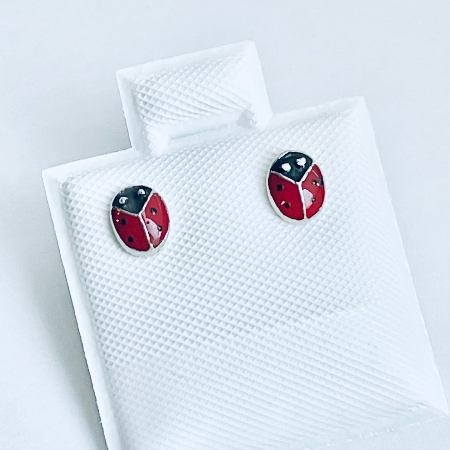 Sterling Silver Little Ladybug Stud Earring, Spirit Bugs, Silver Earrings, Insects