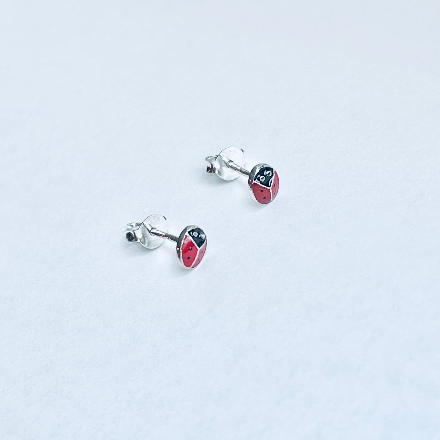 Sterling Silver Little Ladybug Stud Earring, Spirit Bugs, Silver Earrings, Insects
