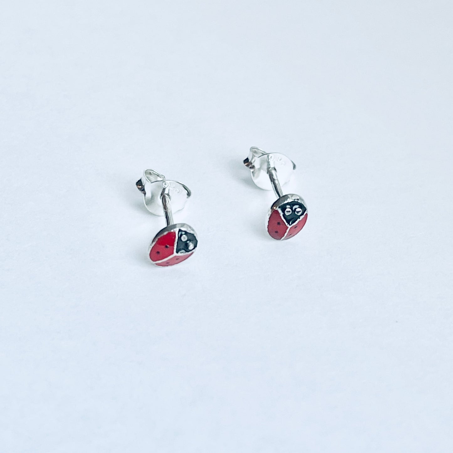 Sterling Silver Little Ladybug Stud Earring, Spirit Bugs, Silver Earrings, Insects